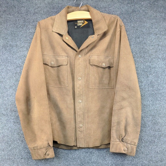 Robert Lewis Men's Weather Wear Leather Jacket Tan 40 Vintage - Picture 2 of 13